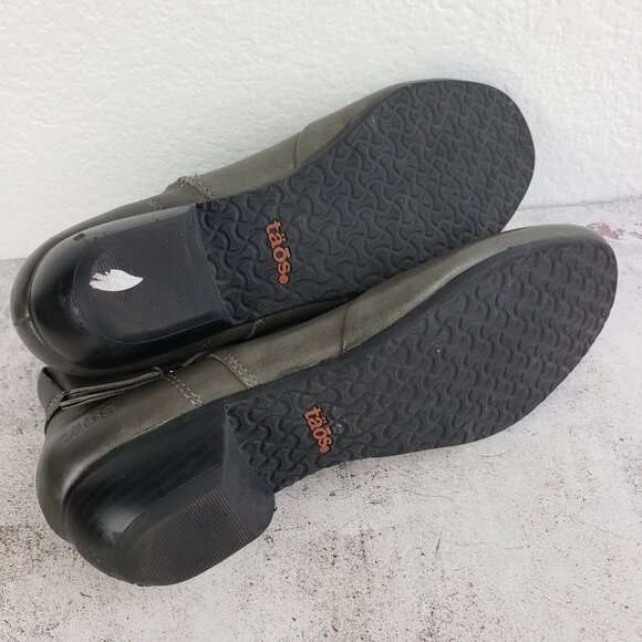 TAOS Ankle Booties Leather Side Zip Comfort Shoes Gray size 9 EU 40 Lagenlook - Picture 13 of 16